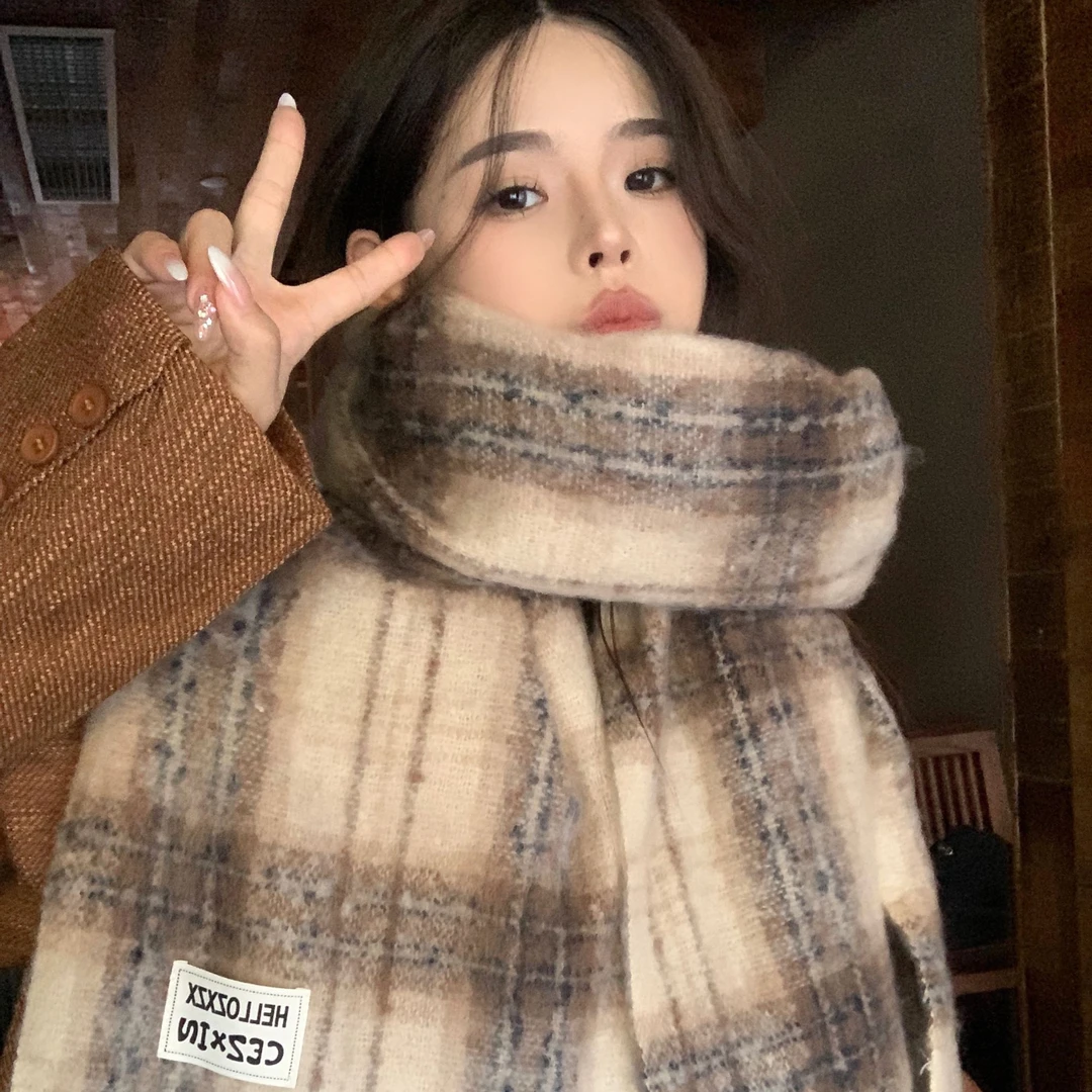 人手一条～新款ins韩版格纹流苏围巾女款秋冬保暖加厚时尚百搭围脖