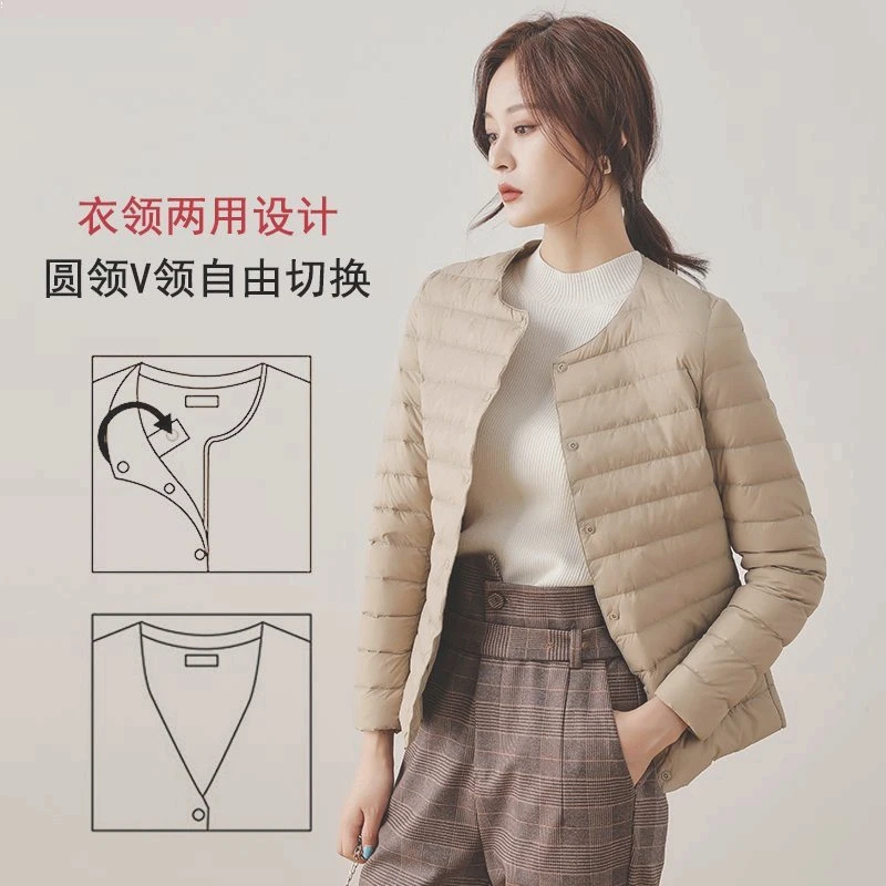 热销2023年鸭绒羽绒服秋冬女短款新款轻薄羽绒服内胆轻型薄款羽绒