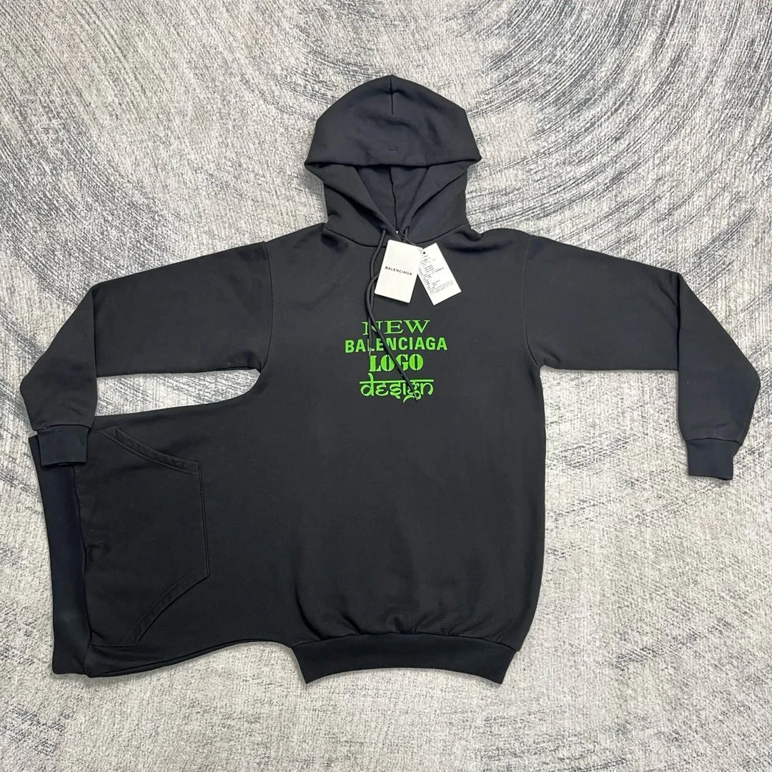 Balenciaga巴黎世家【99新】SS22字母印花纯色长袖连帽卫衣女款XS码