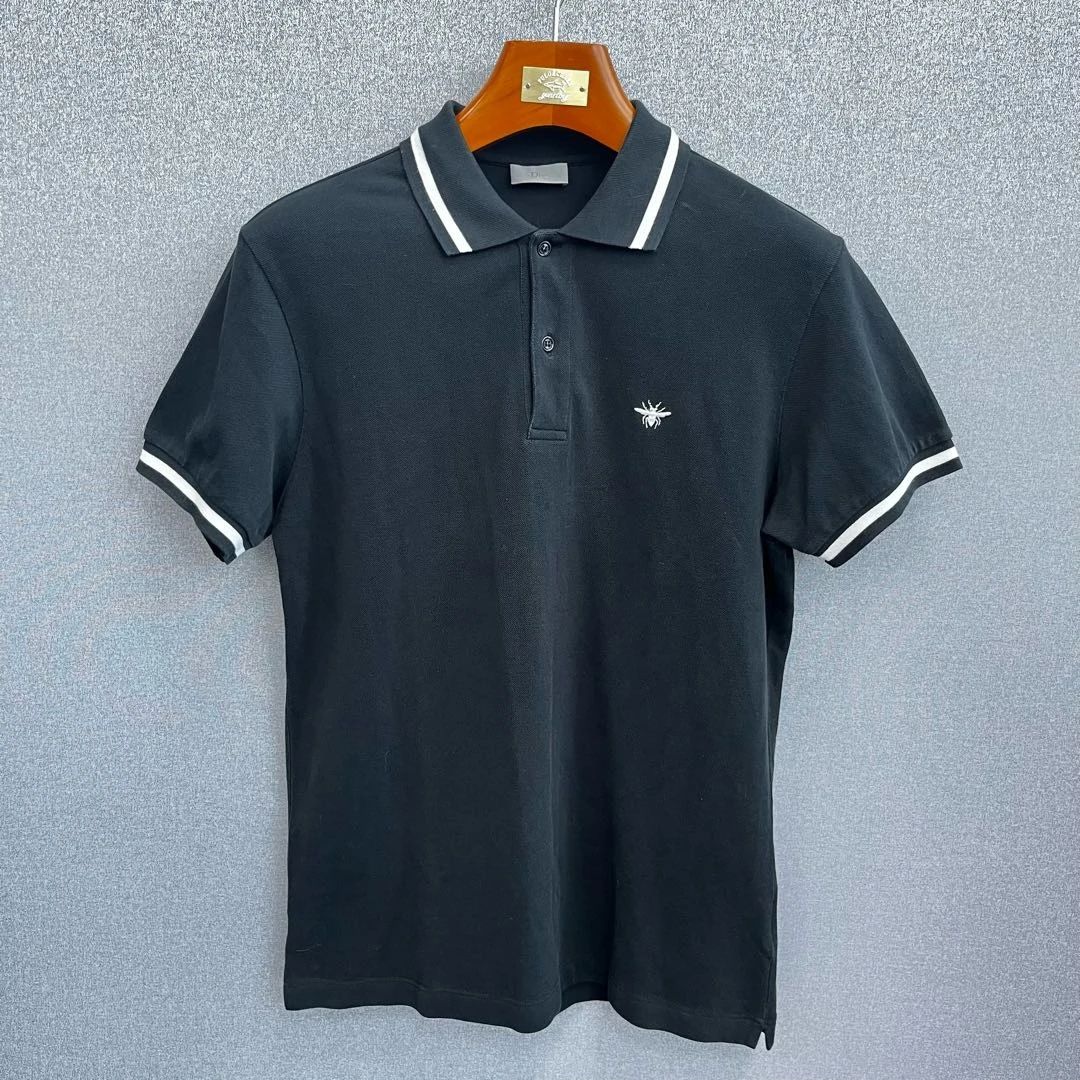 迪奥Dior【99新】黑色小蜜蜂短袖polo衫 L码修身男款轻奢时尚夏季