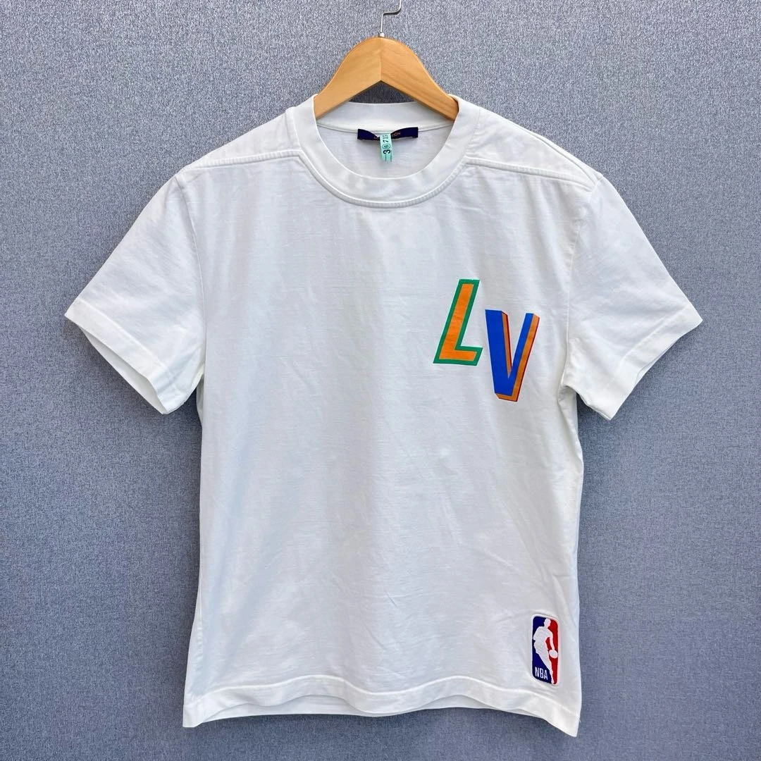 路易威登LVxNBA Logo字母印花恤短袖T恤男款白色/XS码/9新