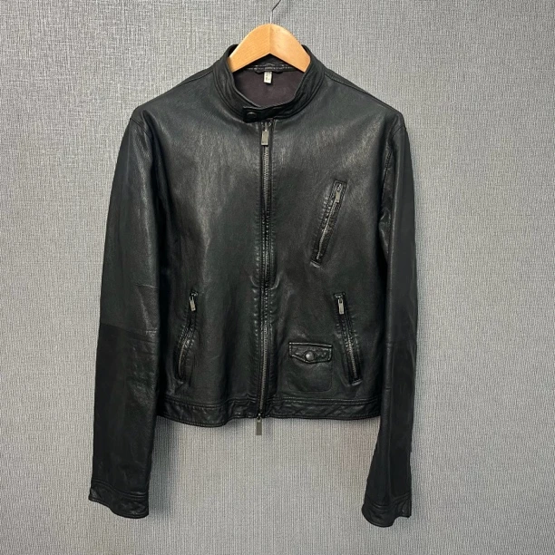 【Armani】羊皮衣AJ阿尼玛羊皮夹克L码黑色95新/公价11700/67139