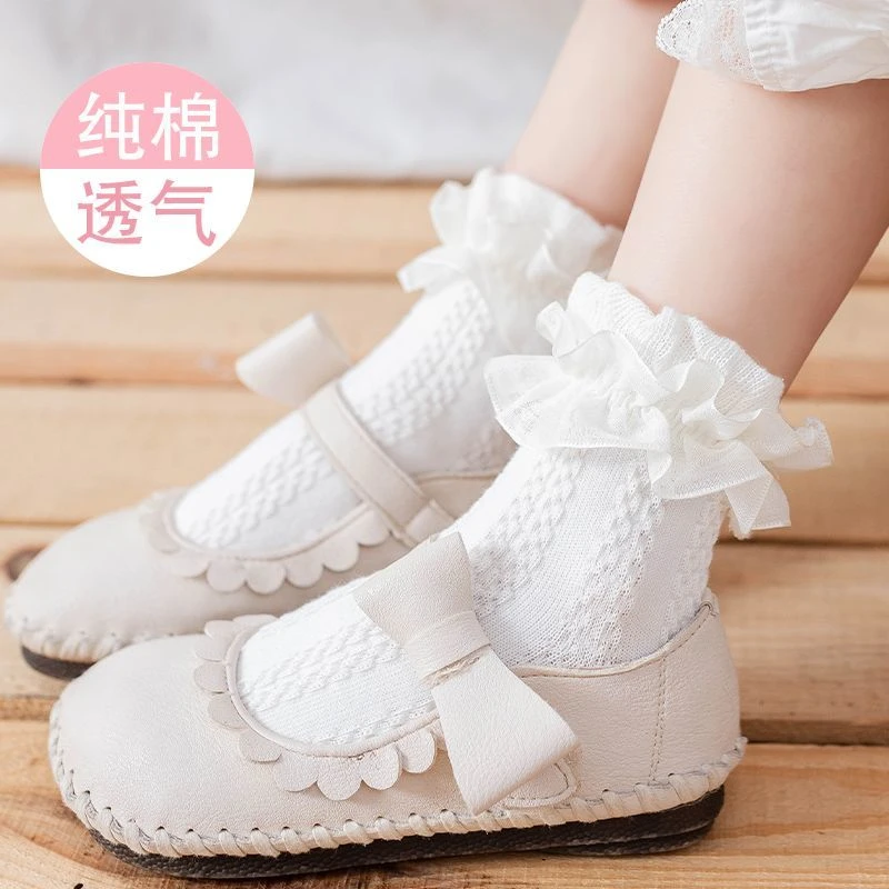 女童袜子宝宝公主袜蕾丝春秋儿童花边袜小女孩舞蹈袜秋冬洋气棉袜