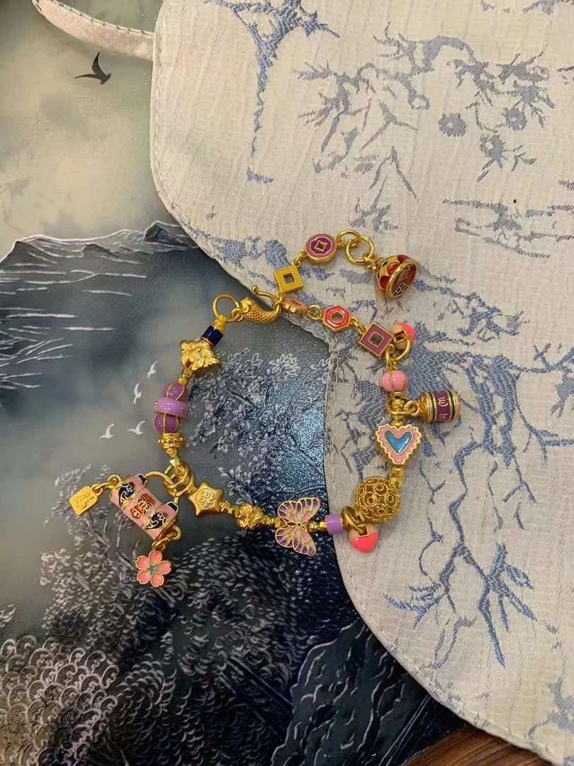 铜合金手链 MEINAZI/美娜子/152扎基拉姆.多巴胺色系蝴蝶手链新款