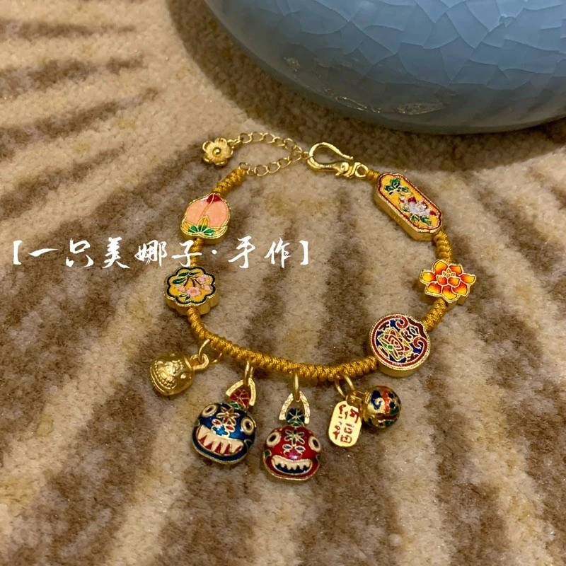 铜合金手链 MEINAZI/美娜子 |一家三口吞金兽手链五彩手作DIY礼物