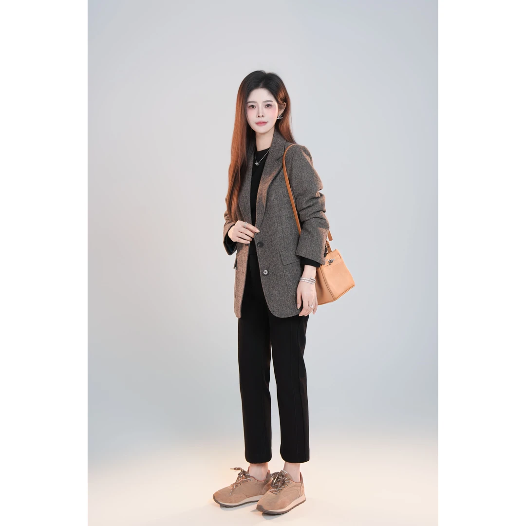 宿慕SUMU女款鹅绒外套 11-18冬季2024新款保暖百搭西装外套F0700K