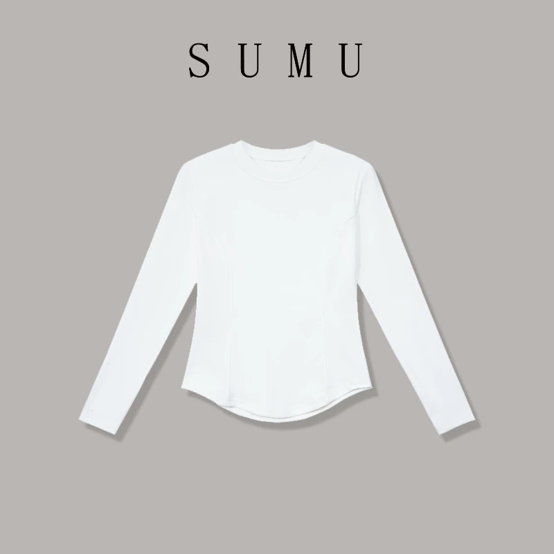 宿慕SUMU 女款打底衫 9-4 秋季2024新款百搭休闲长袖T恤F27003