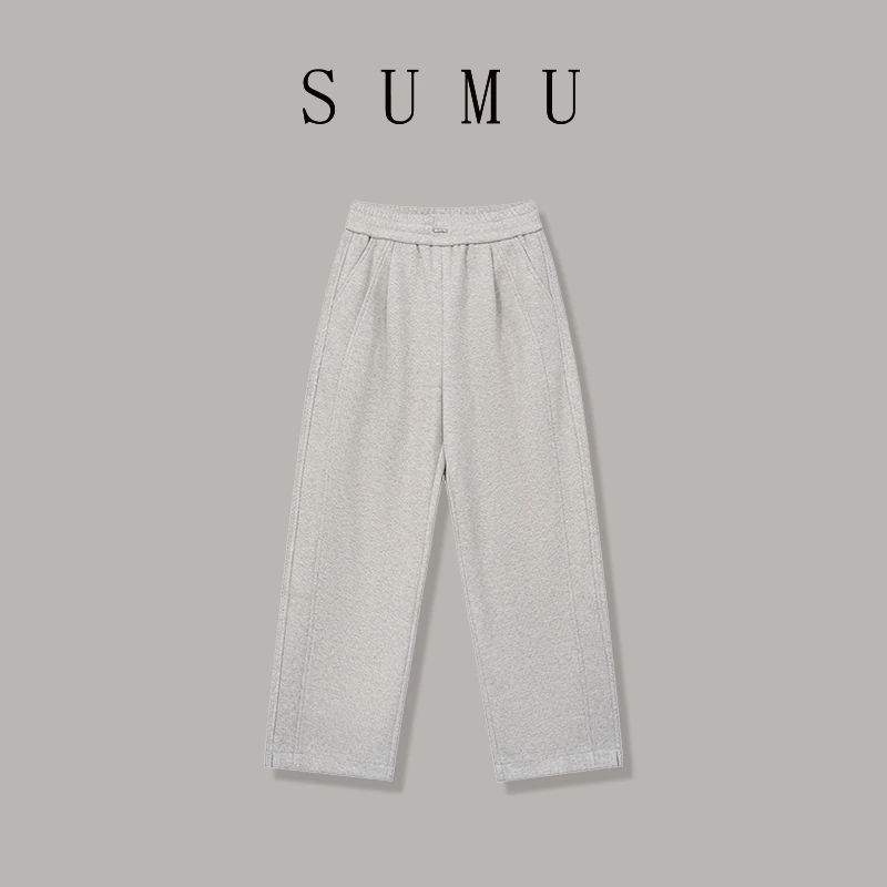 宿慕小雨自产女款阔腿裤9-22秋季2024新款时尚百搭休闲长裤B6901G