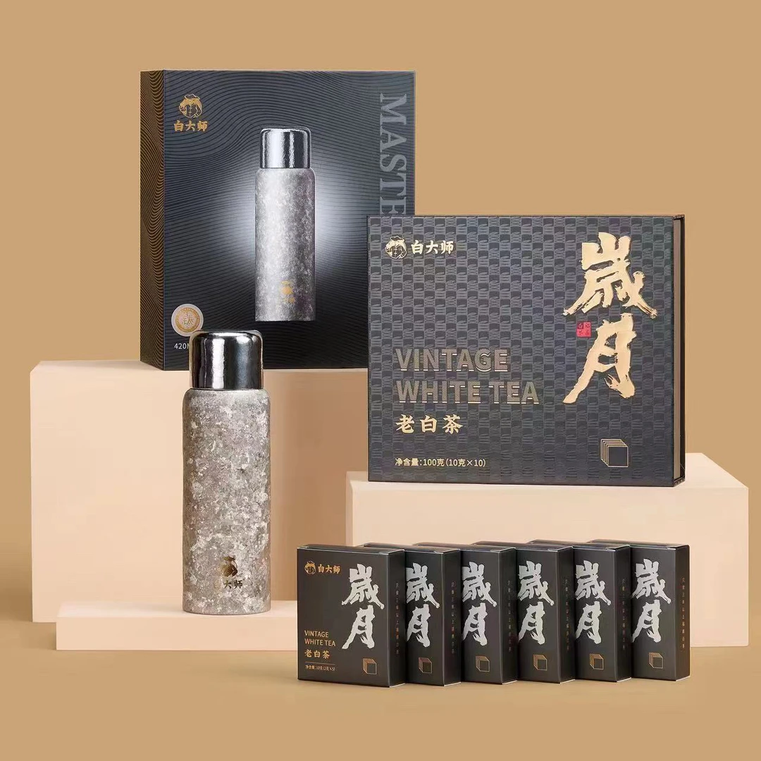 白大师钛杯套装2013年一级寿眉袋泡茶100克白大师白茶