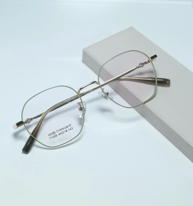 71008无磁钛青少年超轻防控镜片专用合金学生复古细边大框眼镜架