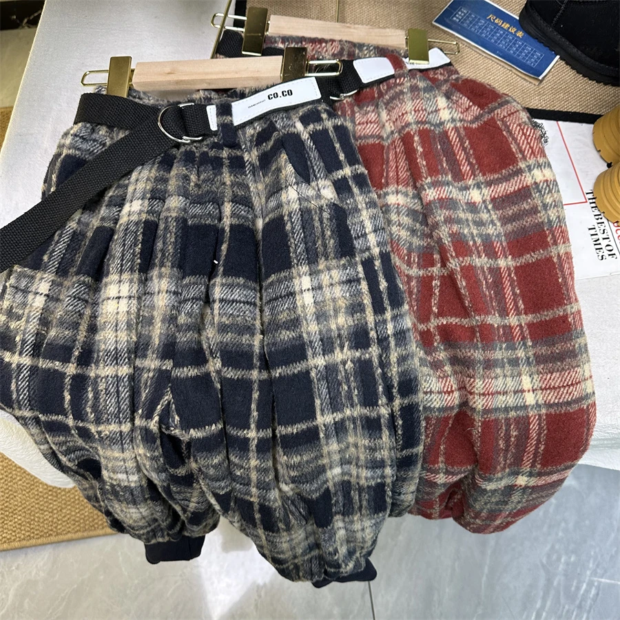 冬季羊腿裤加绒加厚版呢子 一体绒 又宽松又保暖束脚裤