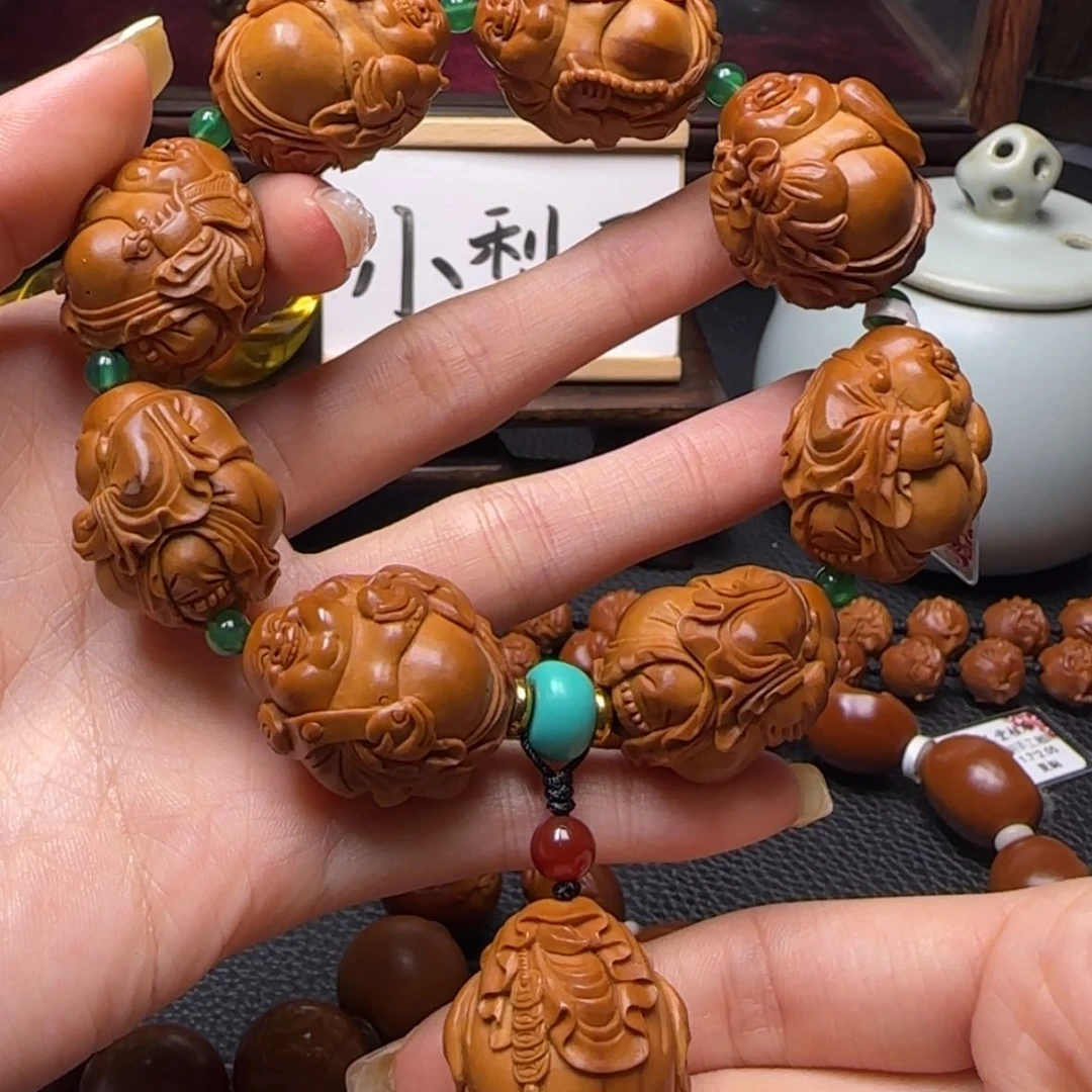 【闪购商品】橄榄核把件八宝弥勒