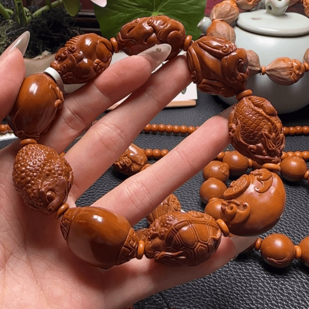 【闪购商品】橄榄核手串瑞兽纳福