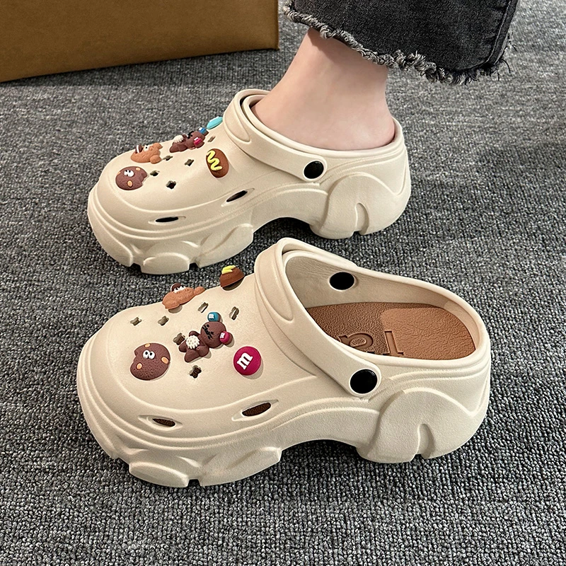 2025夏季新款爆款时尚洞洞鞋舒适eva厚底防滑增高不臭脚凉拖鞋女