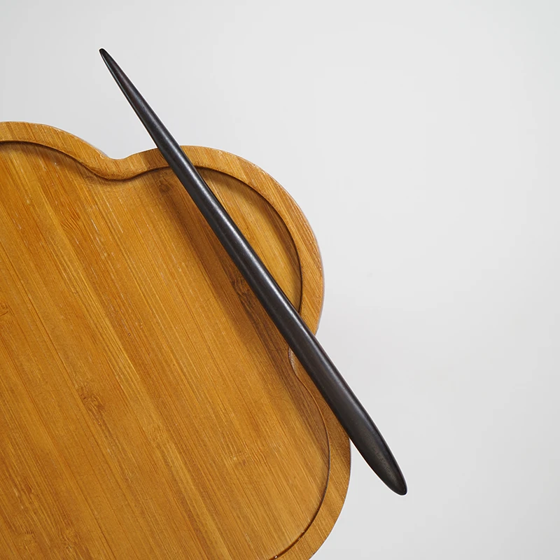 Zang又一雪 松针叶 黑檀木发簪新中式古风简约日常盘发木簪子百搭