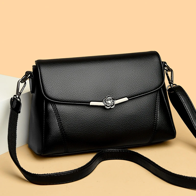 米琦袋鼠休闲时尚百搭中老年女士妈妈款单肩包洋气优雅简约斜挎包