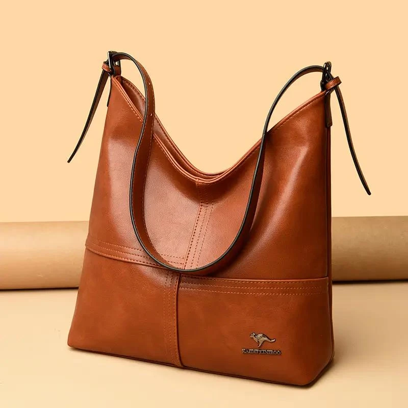 米琦袋鼠女包洋气时尚简约手提包2025新款复古中年妈妈女士单肩包