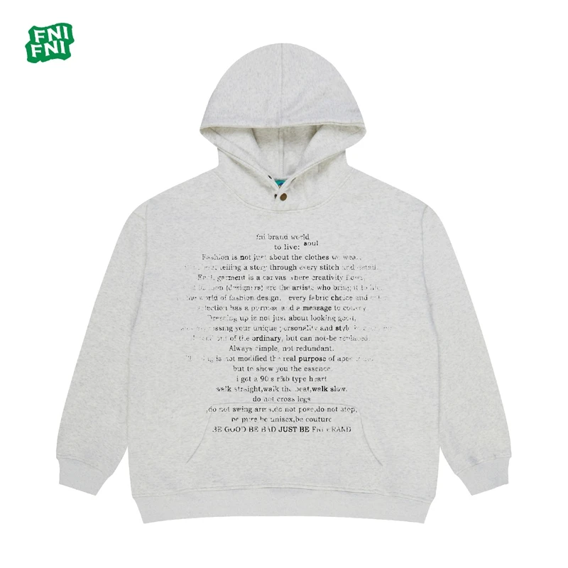 FNI国潮重磅棉（字母标语）男女同款加绒连帽卫衣24秋冬款早秋胶浆