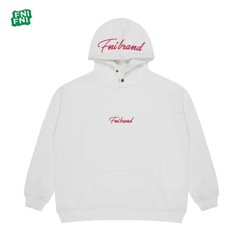 FNI国潮重磅棉（品牌签）男女同款加绒美式连帽卫衣24年早秋冬发泡