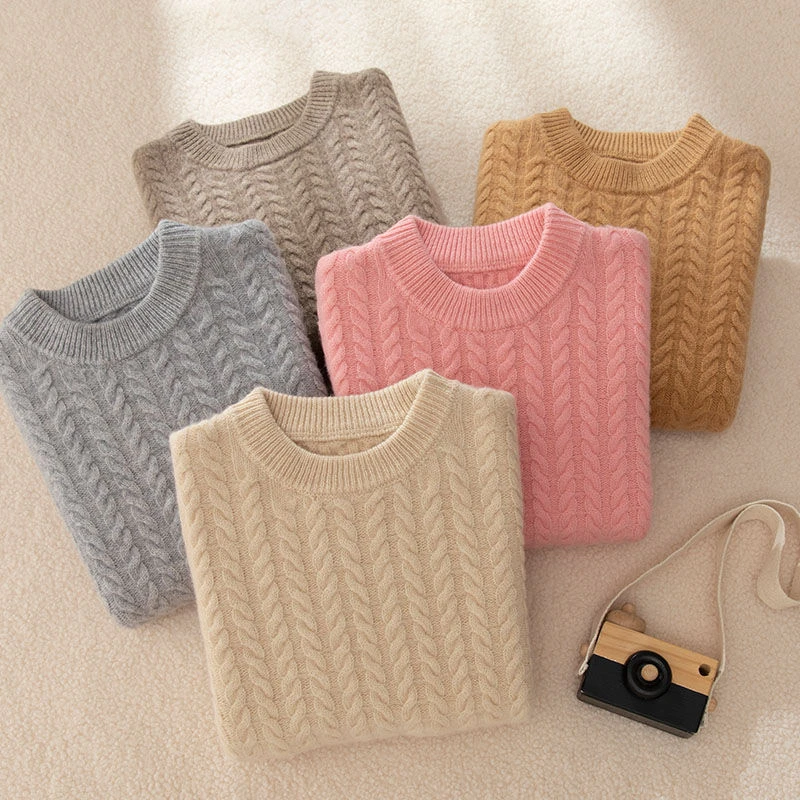 23秋冬新品儿童毛衣羊毛衫中大童针织衫加厚男童男女同款套头上衣