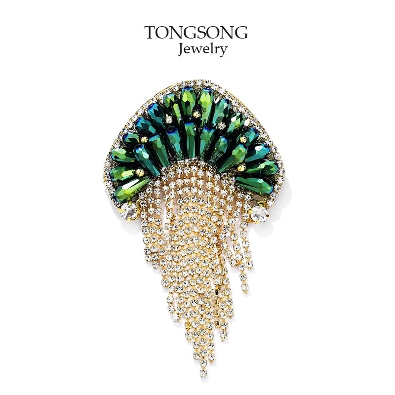 铜合金胸针 铜合金胸针 水母灵动流苏胸针胸花