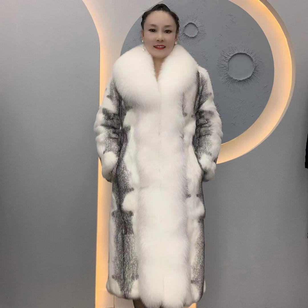 帝珊博新款气质修身轻奢中长款时尚冬季毛毛外套