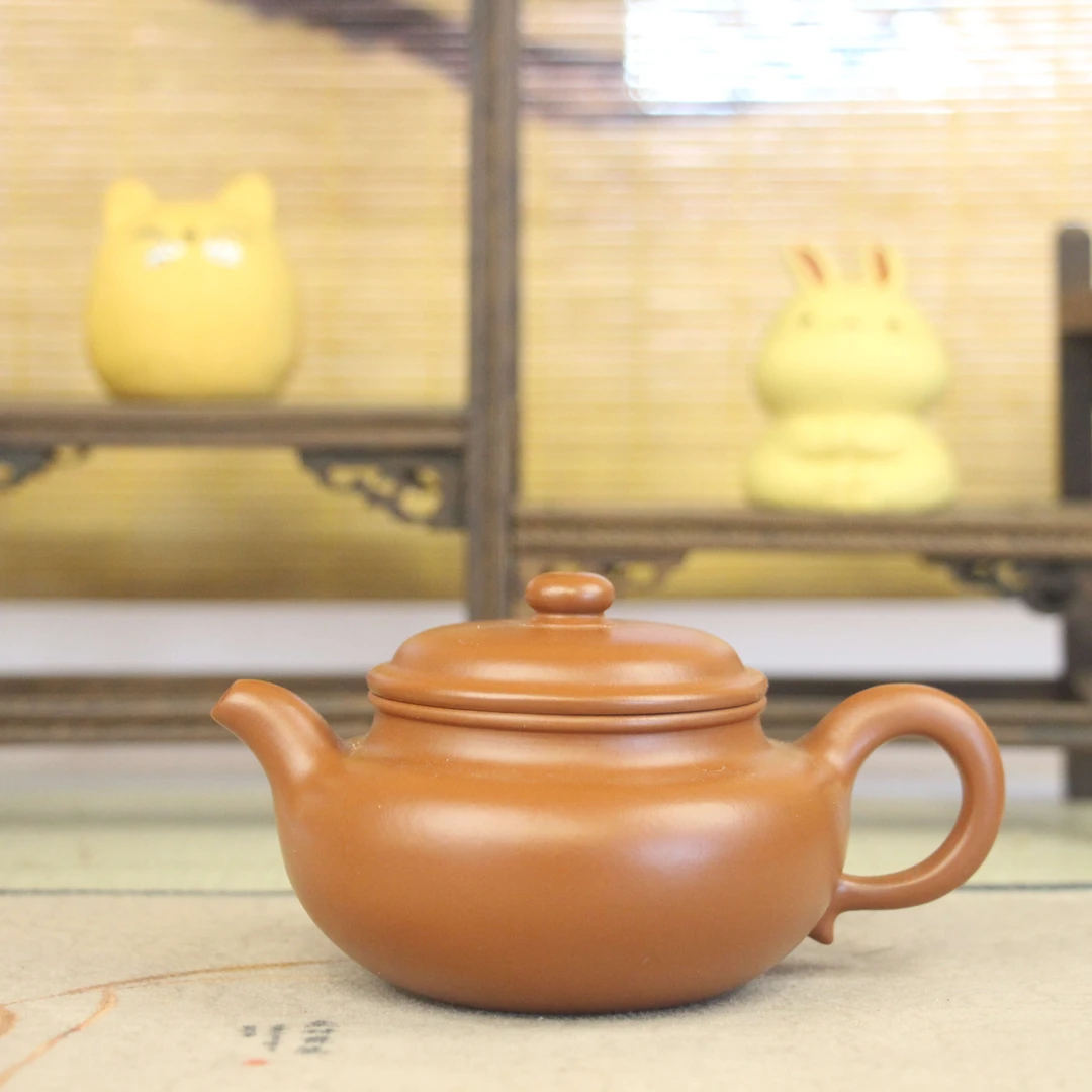 【杨俊英紫砂】仿古 原矿朱泥 180毫升 宜兴紫砂 精工半手