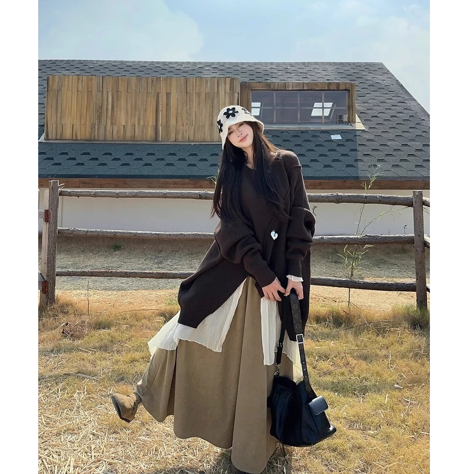 废土风穿搭森系田园风套装复古日系美拉德一整套高级感艺术生秋冬