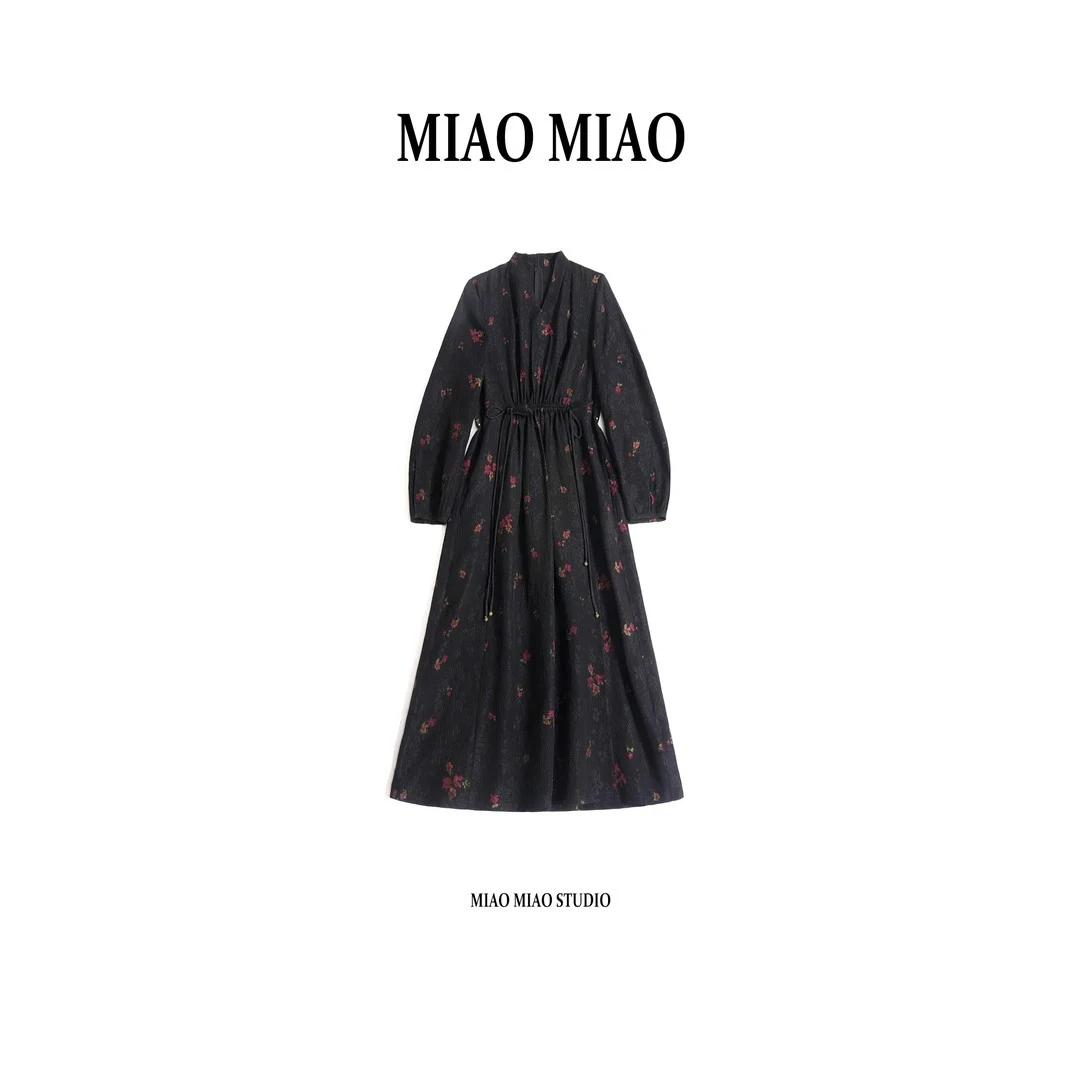 【离云】淼淼家10588 秋季国风新中式冠乐绉香云纱长袖连衣裙