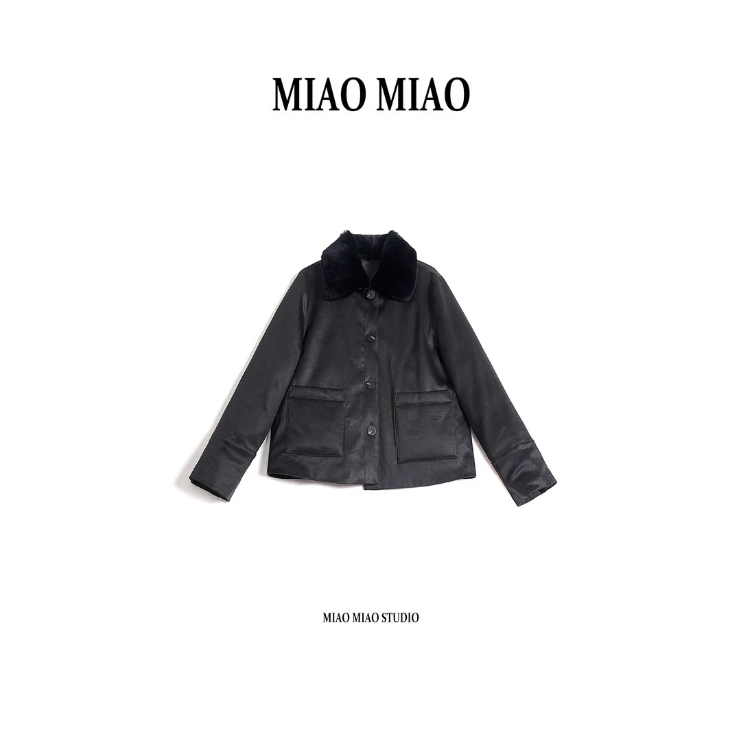 【慕熙】淼淼家20278冬季獭兔毛毛领白鹅绒高定重缎香云纱羽绒服