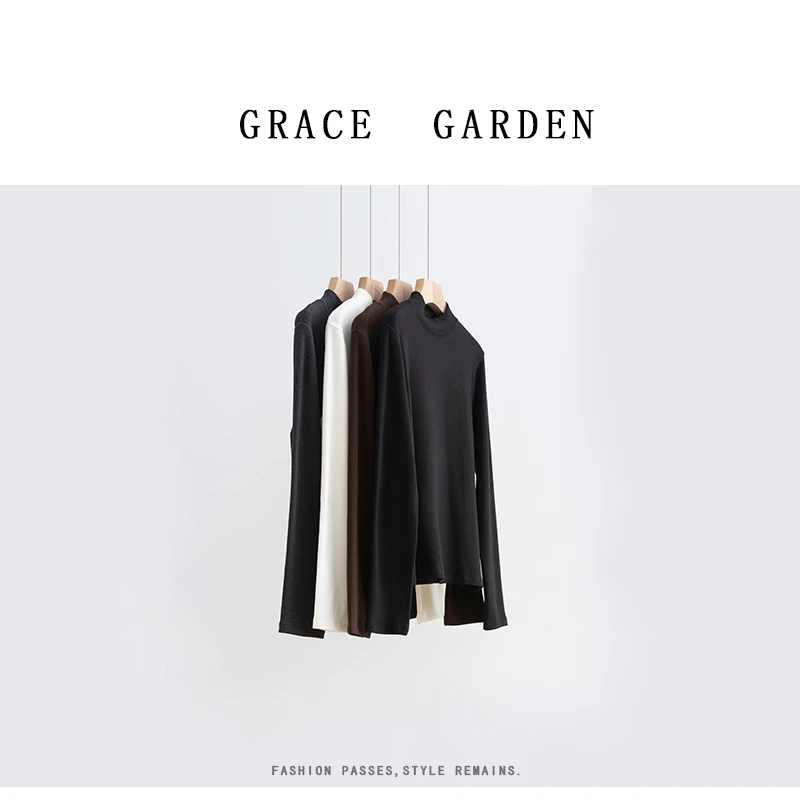 GRACE GARDEN【小奶皮！】半高领纯色简约百搭打底衫NT4K0106