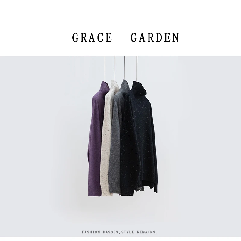 GRACE GARDEN【微光星辰！】软糯气质百搭高领针织衫ZZS4J2304