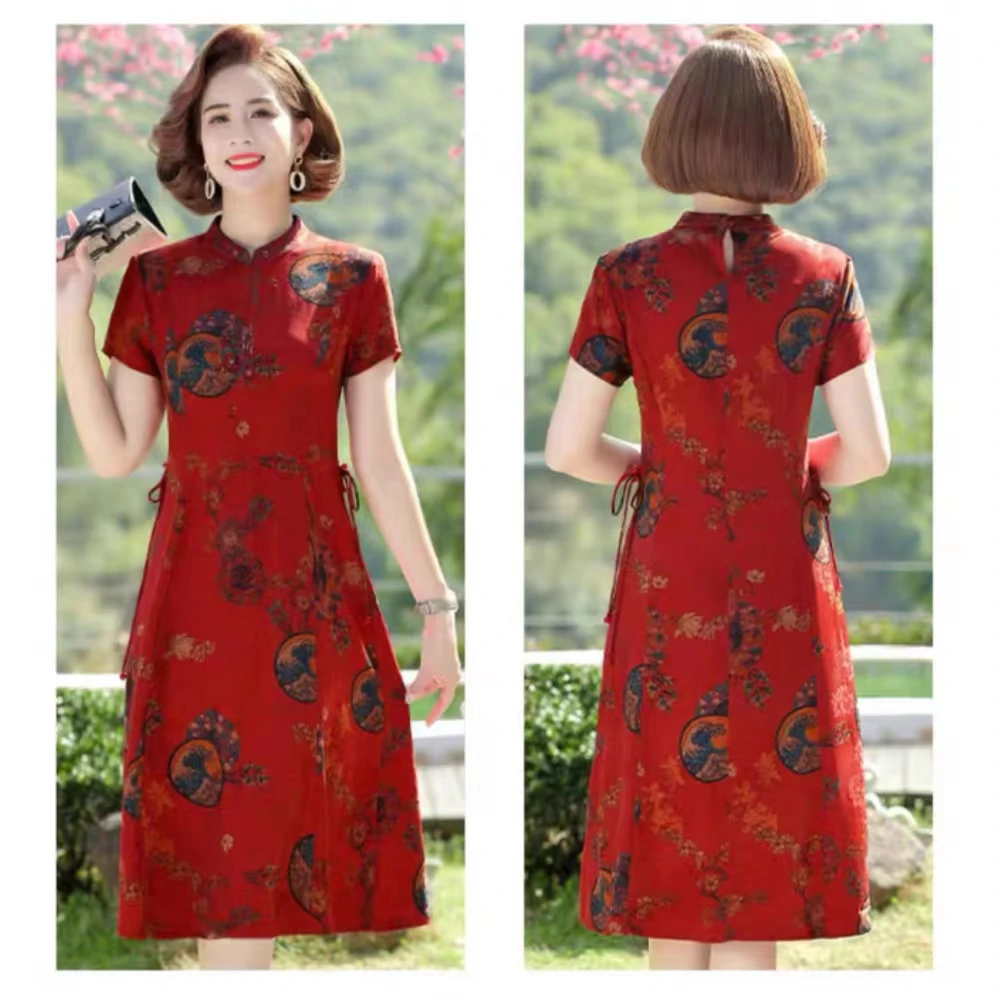 2024复古中国风旗袍重工气质百搭旗袍裙
