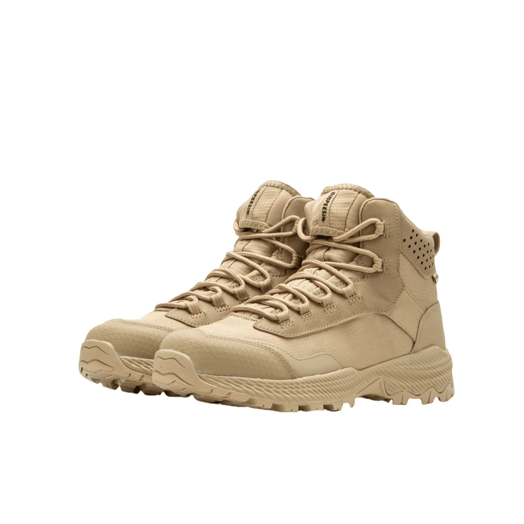 棕色作训鞋男士靴系带防尘防沙耐磨防滑徒步鞋透气男马丁靴男款