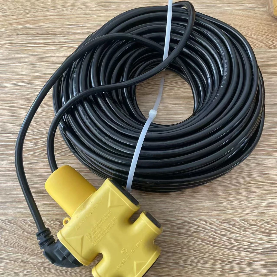 【电瓶车充电线】30米长地拖线工地可用工业级家用接线板插线板三头