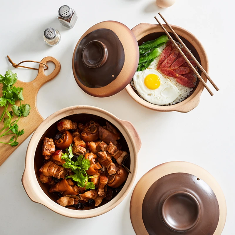 砂锅炖锅家用燃气大号煲汤耐高温煤气灶专用陶土老式煲仔饭小干烧