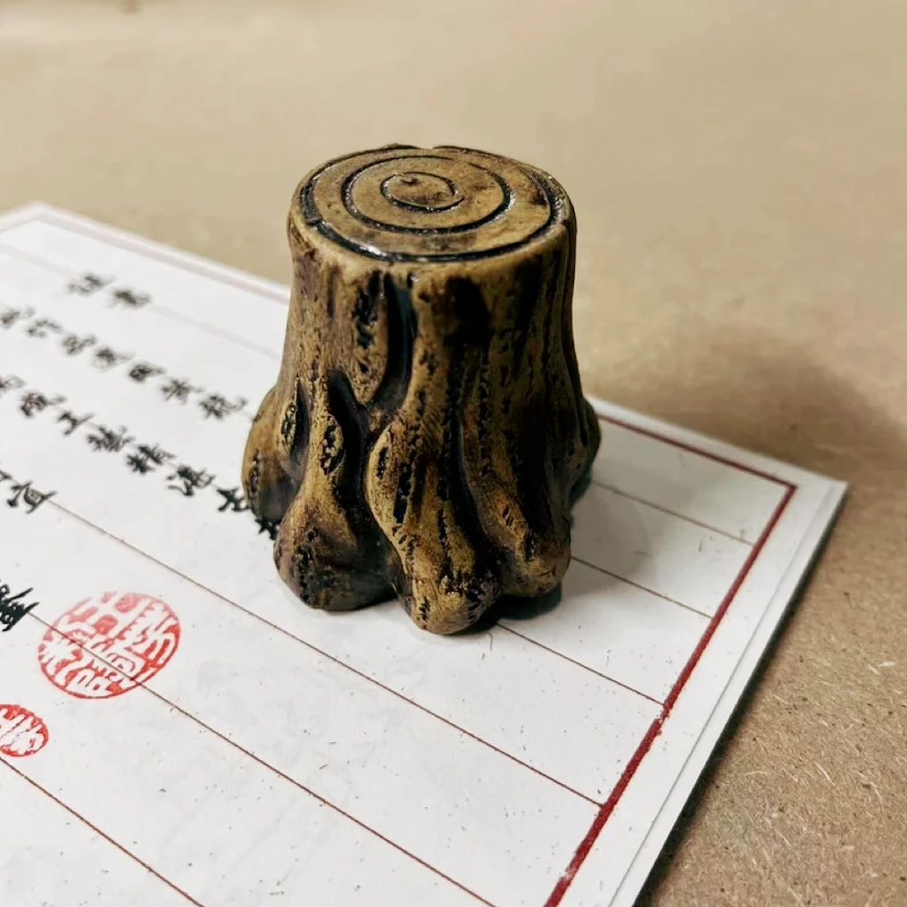 宜兴原矿紫砂茶宠茶玩树桩盖置