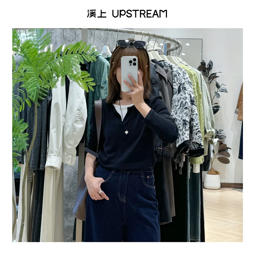 假两件撞色打底T恤