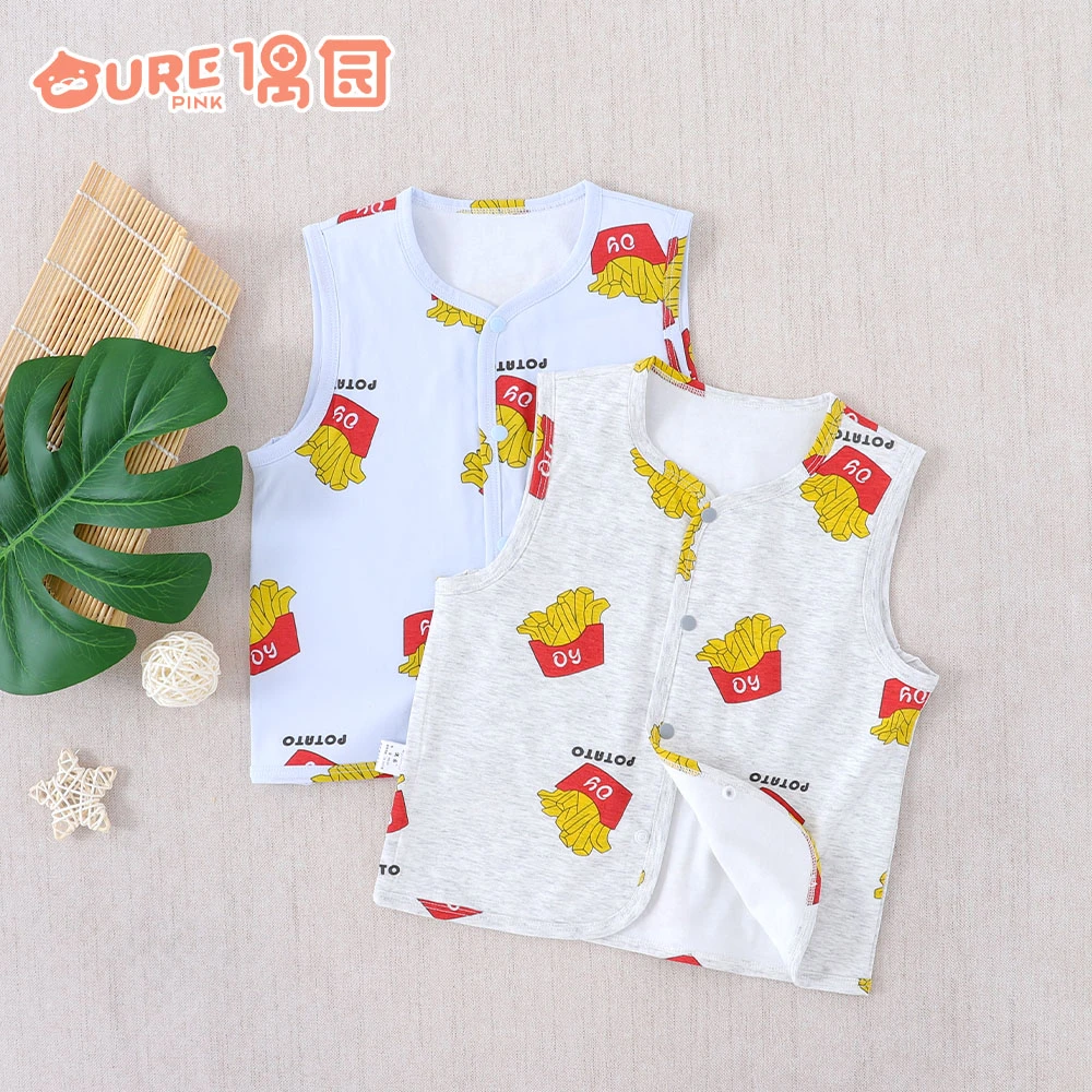 DS1136S偶园婴幼儿马甲纯棉双层男女宝宝四季马甲外套