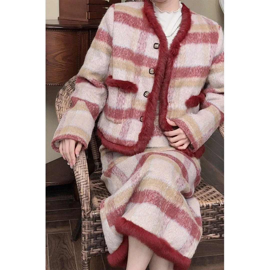 巧漂亮【大艺术家】小香风气质秋冬季国风复古女装秋冬两件套新中式