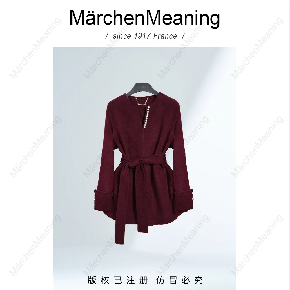 MärchenMeaning安可拉红秋冬外套轻奢气质优雅时尚女装设计师静静