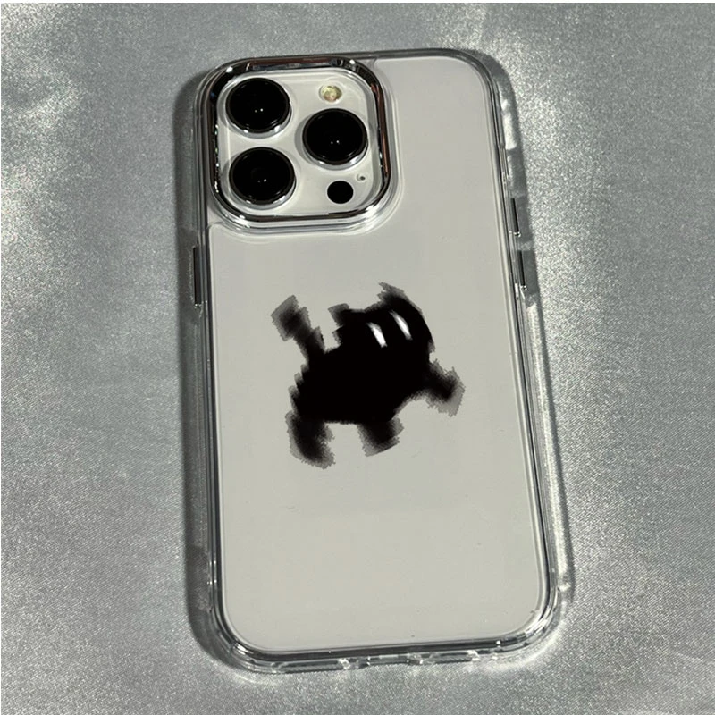 模糊小猫苹果15手机壳iPhone14简约13情侣12潮牌11透明XS防摔全包