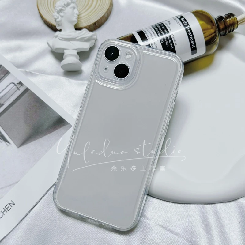 透明简约高级感苹果16Pro手机壳iPhone15防摔14硅胶13保护壳12/11