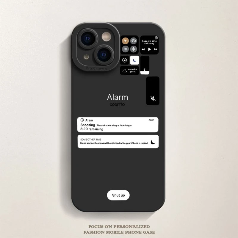 勿扰界面苹果15手机壳14pro全包iPhone12/11简约xsmax创意xr防摔8