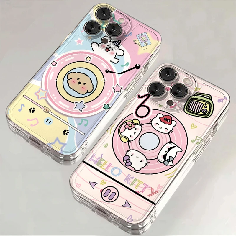 音乐KT猫适用苹果15promax手机壳iPhone14可爱少女13/12软壳11/XS
