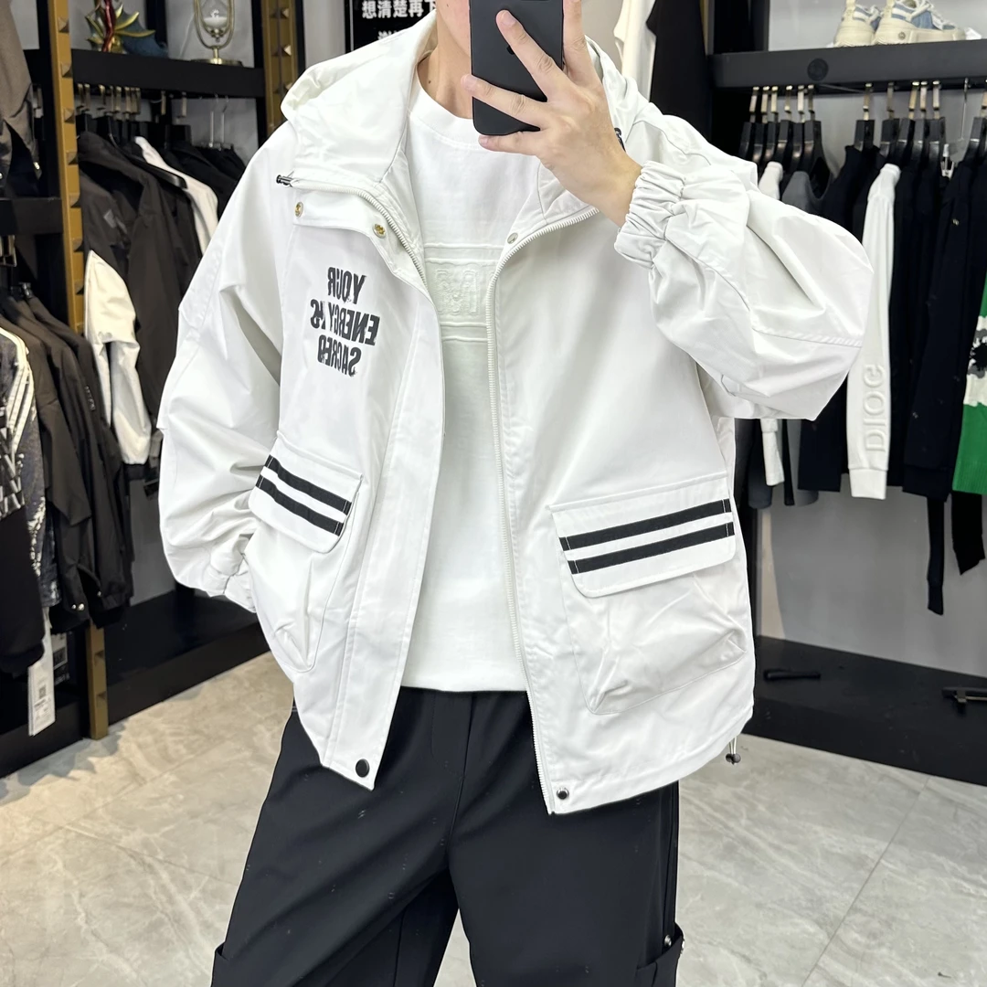 主题曲/秋季工装精纺连帽冲锋衣夹克（243-002）