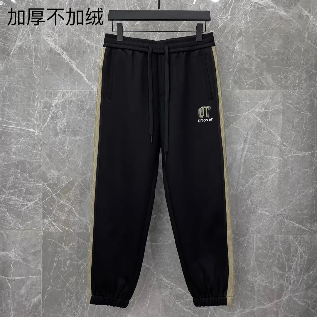 JQZ春秋/侧针织简标卫裤休闲裤（8693）