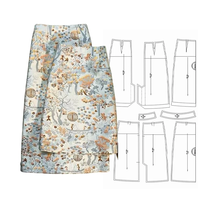 布期而制026半裙纸样服装样板裁剪图纸