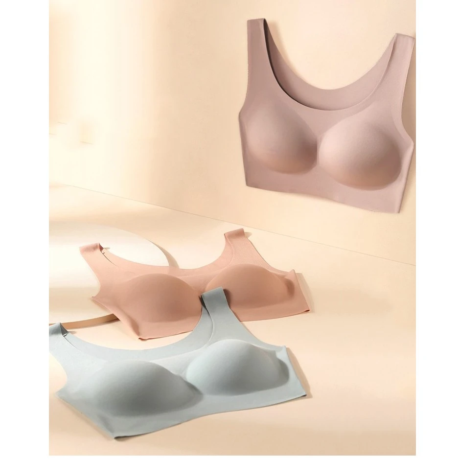 内衣女无钢圈聚拢乳胶文胸顶呱呱无痕轻薄胸罩舒适日系舒适文胸