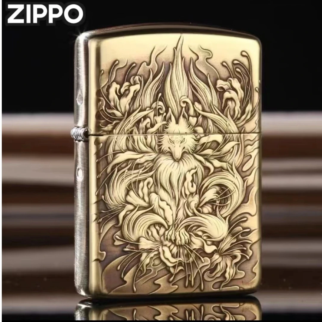ZIPPO九尾狐正品打火机DIY168 浮雕双面立体盔甲机